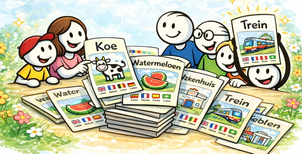 Toonwords ontdekken met vrolijke figuren in sticklman-stijl