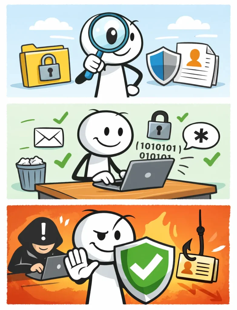 Privacyverklaring in toonwords-strip duidelijk gemaakt.