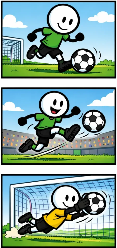 Toonwords strip voetbal
