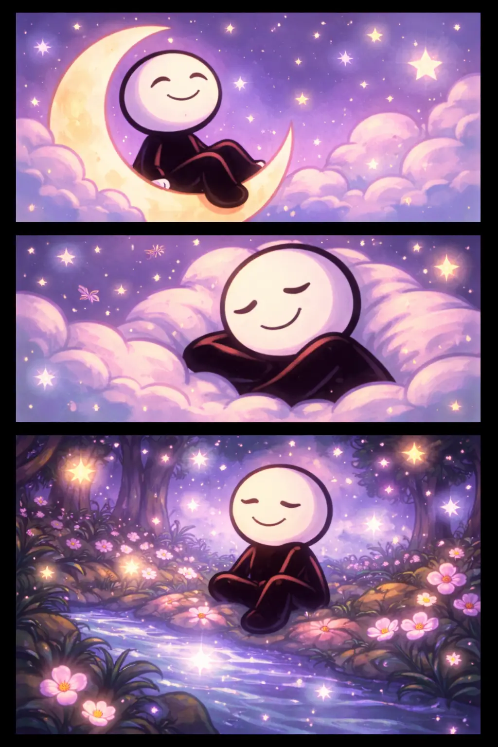 “Toonwords-afbeelding van het woord ‘Dromerig’ met een zachte, zwevende sfeer.”