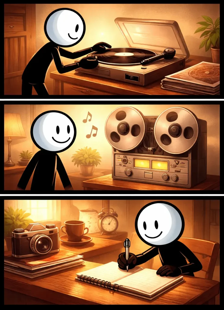 Een illustratie toont hoe het woord analoog draait om vloeiende variaties binnen een continu patroon.