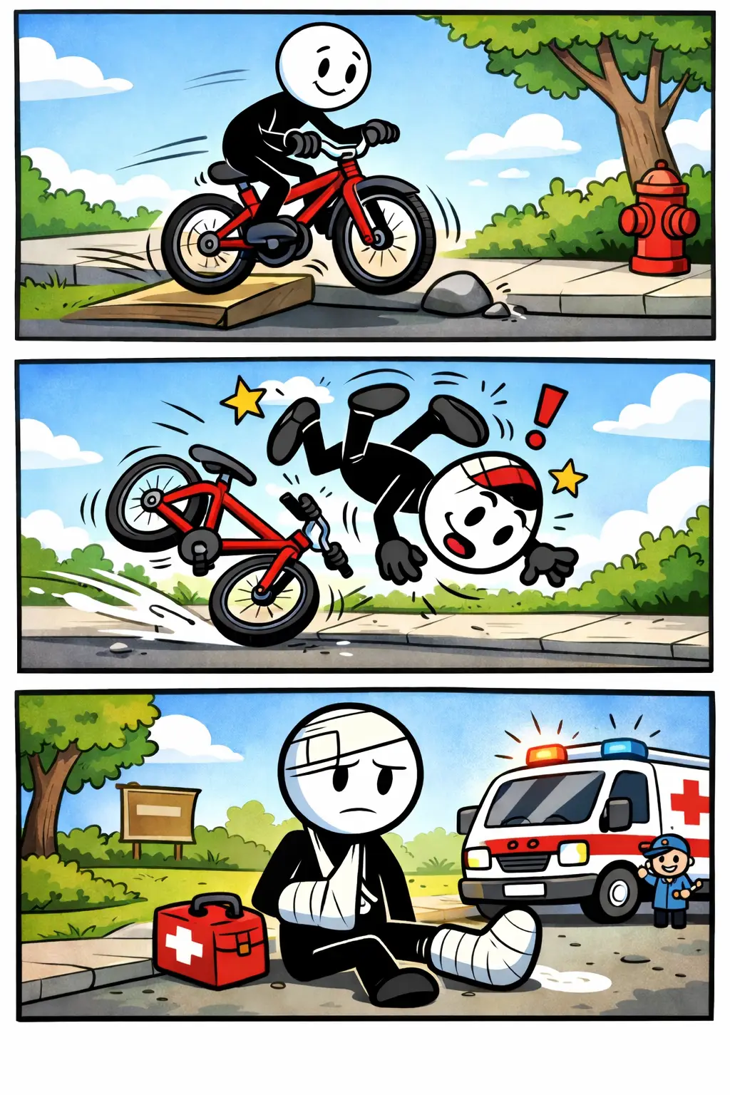 Een stripafbeelding in Toonwords-stijl van een ongeluk met het Nederlandse woord ongeluk erin.