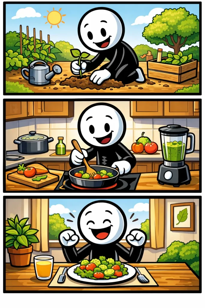 Een plantaardig voorwerp in Toonwords-stijl met het Nederlandse woord plantaardig.