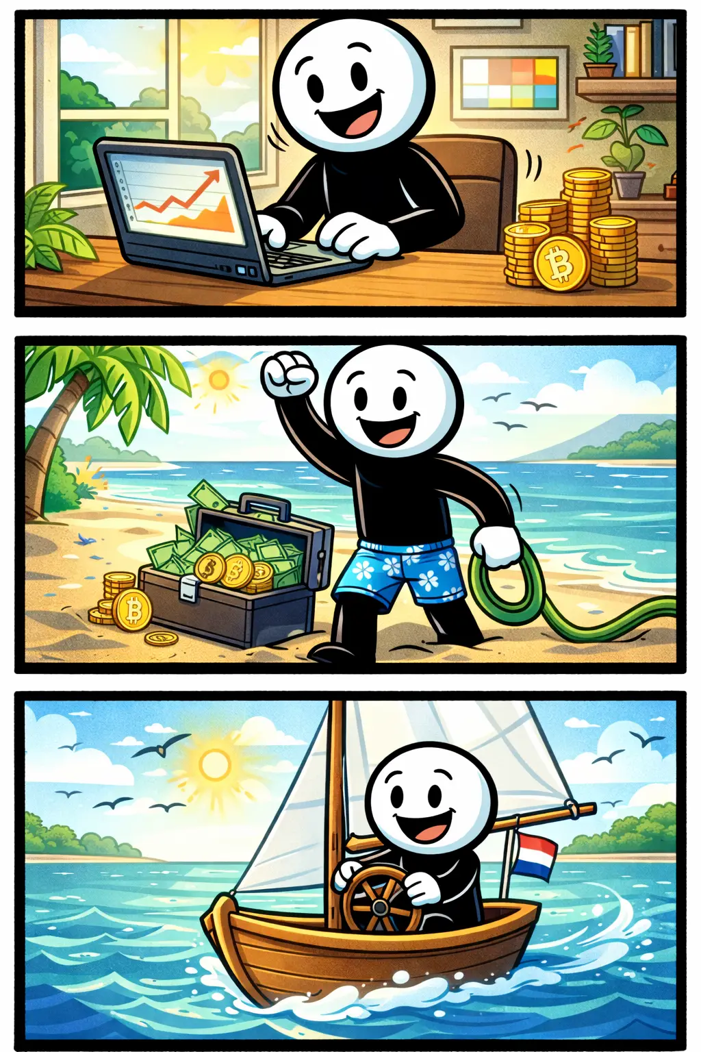 Een Toonwords-afbeelding die het woord vrijheidskoers uitbeeldt met een positieve, doelgerichte sfeer.